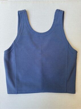Lululemon Ribbed Softstreme Cropped Tank Top Size 4 Blue